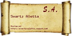 Svartz Aletta névjegykártya